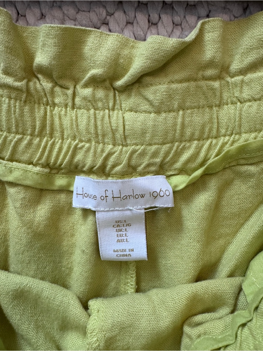 House of Harlow 1960 Lime Green Embroidered Crop Halter Top & Wide Leg Pants Set - Picture 5 of 10